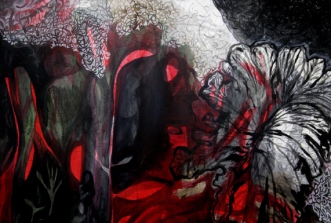 Detail, "A Cautionary Tale" On Paper