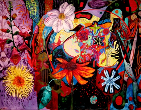 Garden of Desire (Nuclear/Family) On Canvas Oil on canvas