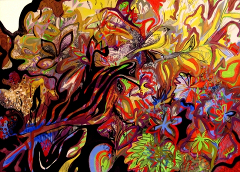 Psychedelic Forest (Ode to Silent Spring) On Paper Gouache on watercolor paper