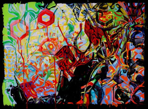 Shimmer On Paper Gouache and graphite on paper