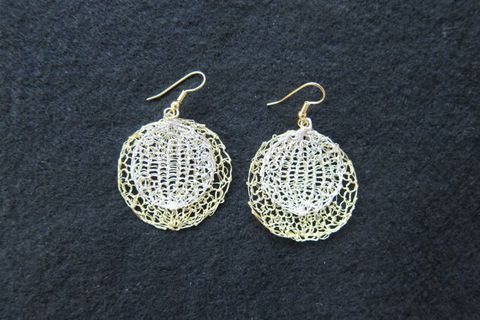  Earrings silver-plated silver and gold wire