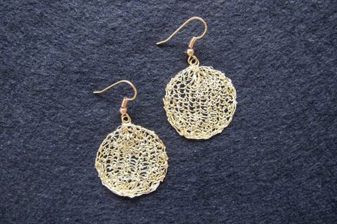  Earrings silver-plated wire, gold