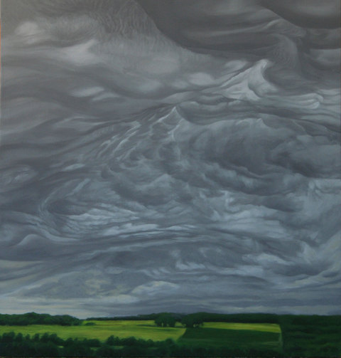 summer storm garden sublime oil on birch panel