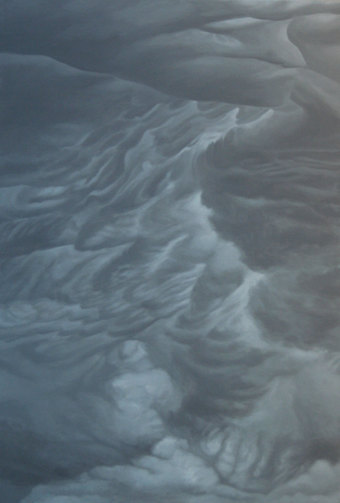cloud waves garden sublime oil on Birch panel