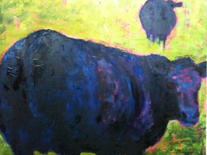 Lori Starkey Cows! oil