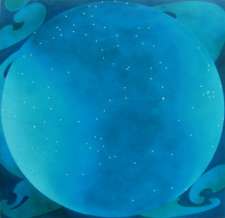 Spica to Regulus Lori Tremblay Celestial Territories oil on panel