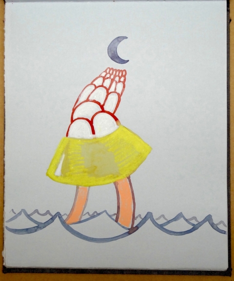Grey Book India/Germany 2005-8 watercolor, wax crayon in handmade book