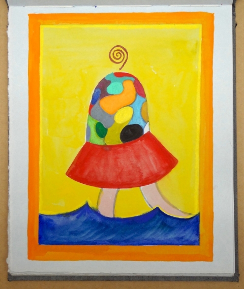 Grey Book India/Germany 2005-8 watercolor, wax crayon in handmade book