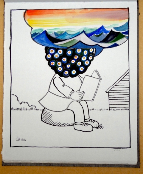Grey Book India/Germany 2005-8 watercolor, wax crayon in handmade book