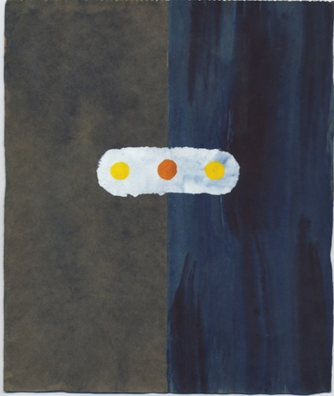 3 moon nite Bag Paintings Guache on brown bag