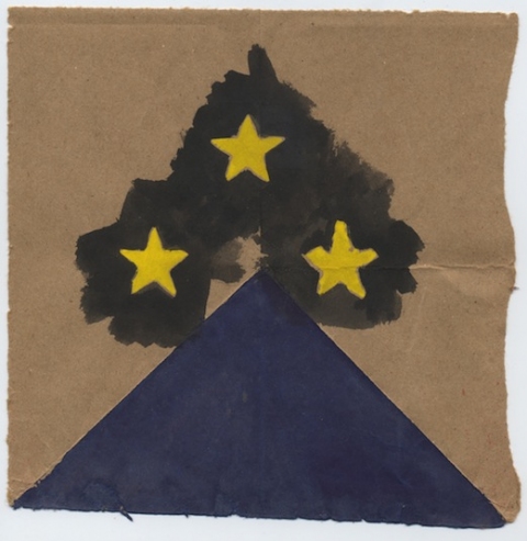 3 star nite Bag Paintings Watercolor on brown bag