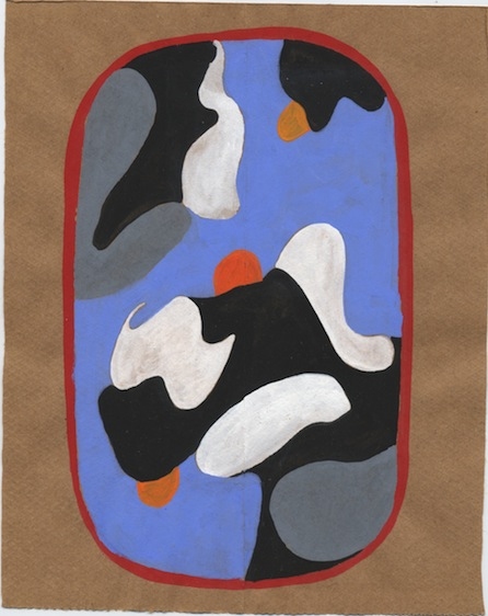 3 cows cock Bag Paintings Guache on brown bag