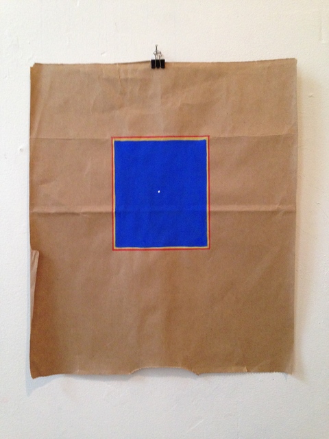 VB Blue#2 Bag Paintings Gouache, coloured pencil, paper bag