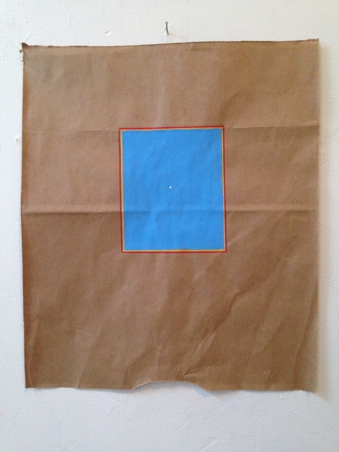 VB Blue#1 Bag Paintings Gouache, coloured pencil, paper bag
