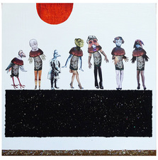 Jane Lubin Larger Collages Acrylic/Collage/pumice & glitter