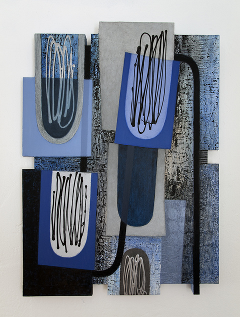 Transit Shaped Paintings oil, acrylic on canvas over shaped panel