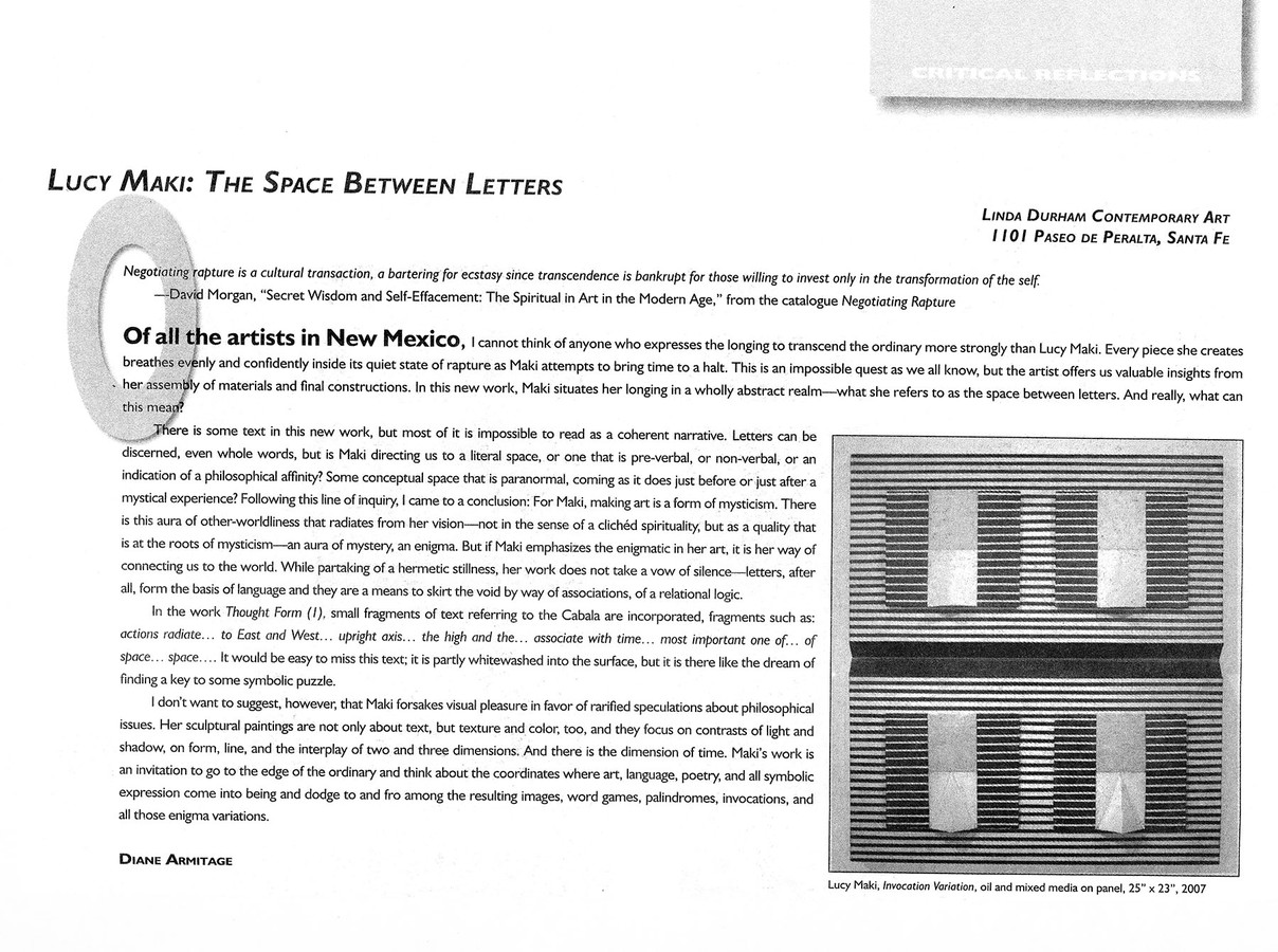 THE Magazine, July, 2007. p. 67 LUCY MAKI Articles and Reviews