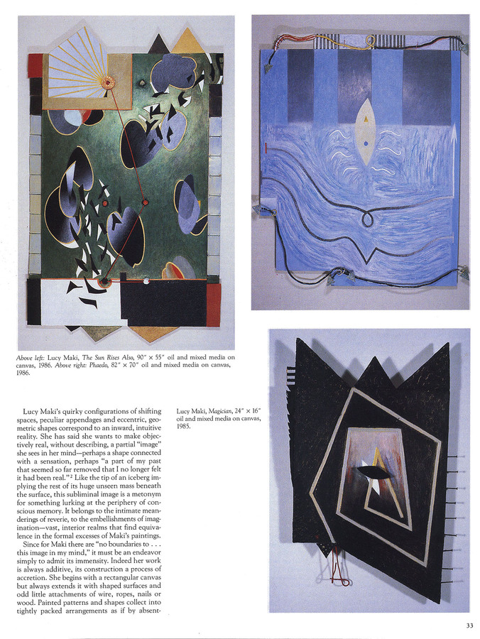 Kathleen Shields, "Lucy Maki: The Intimate Image," LUCY MAKI Articles and Reviews