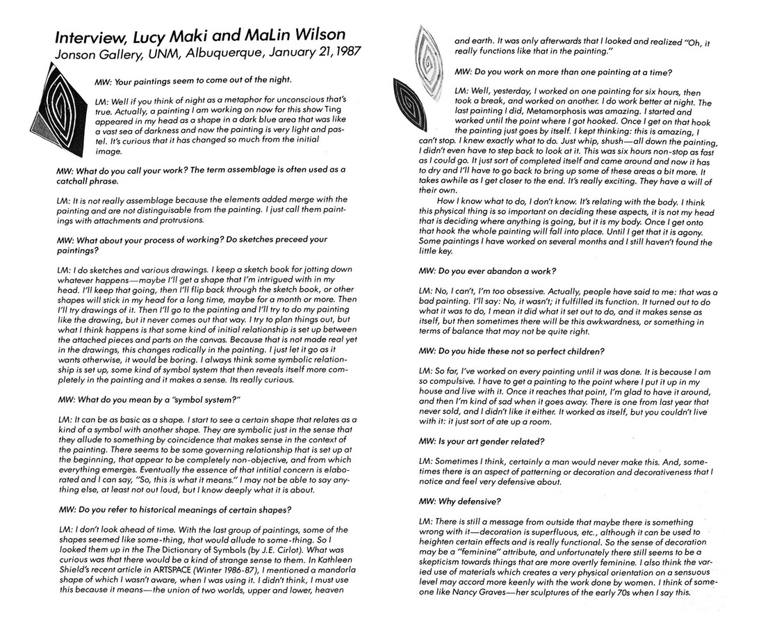 MaLin Wilson, "Interview: Lucy Maki and MaLin Wilson," LUCY MAKI Articles and Reviews