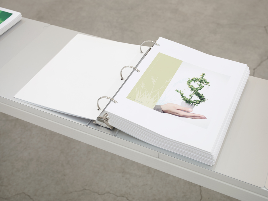 The Triple Bottom Line Marc Handelman Aggregates 2700 Archival inkjet prints, 18 aluminum binders, steel table