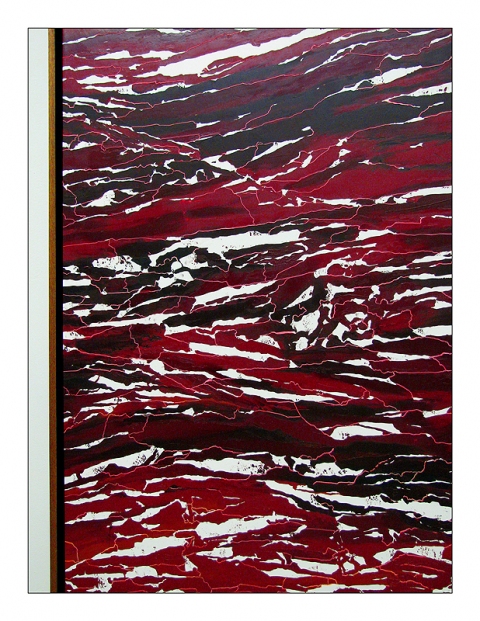 Dimension Stone I, (detail) Marc Handelman Geological Sketches at Home and Abroad Oil on canvas, Mahogany frame