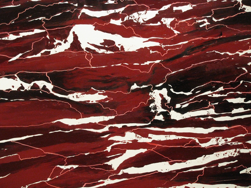 Dimension Stone I, (detail) Marc Handelman Geological Sketches at Home and Abroad Oil on canvas, Mahogany frame