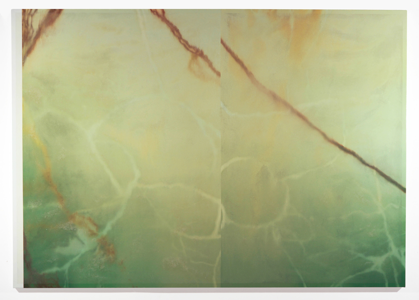 Marc Handelman, Extrusion/Drift Marc Handelman Permutation 03.3: Re-Production Oil and retroflective screen glass on canvas