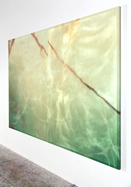 Marc Handelman, Extrusion/Drift 2013 Marc Handelman Permutation 03.3: Re-Production Oil and retroflective screen glass on canvas