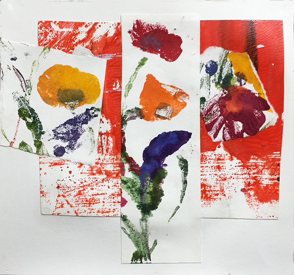Filed Flowers 1 Marianne Gagnier Field flowers series acrylic and paper
