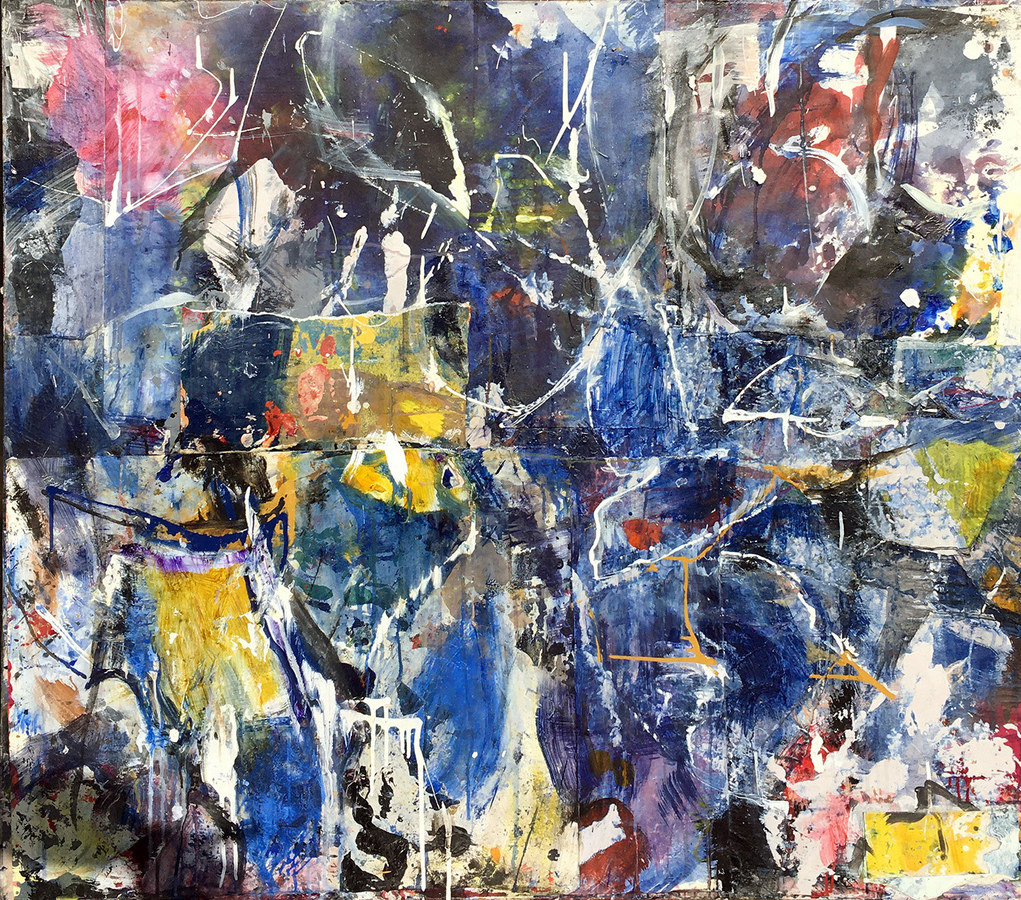 Air series, blue Marianne Gagnier Air series acrylic and paper on canvas