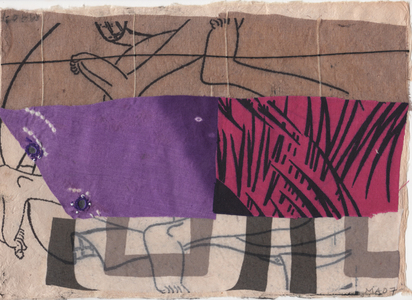 Marina Adams Erotics Inkjet print with fabric on Indian paper