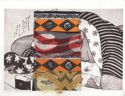 Marina Adams Erotics Inkjet print and fabric on archival paper