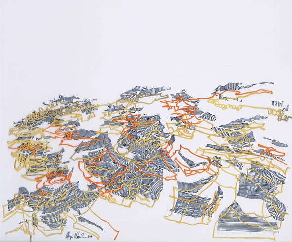 Untitled 1014 Recent Mixed Media Paintings on Film permanent marker, oil and liquin on polyester film