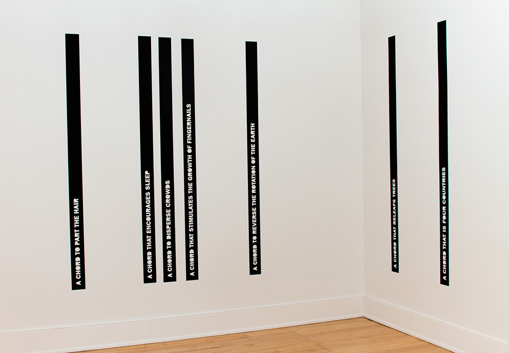 mark booth AN INDEX OF EUPHONIOUS AGGREGATES One-channel sound with vinyl wall text mark booth AN INDEX OF EUPHONIOUS AGGREGATES One-channel sound with vinyl wall text