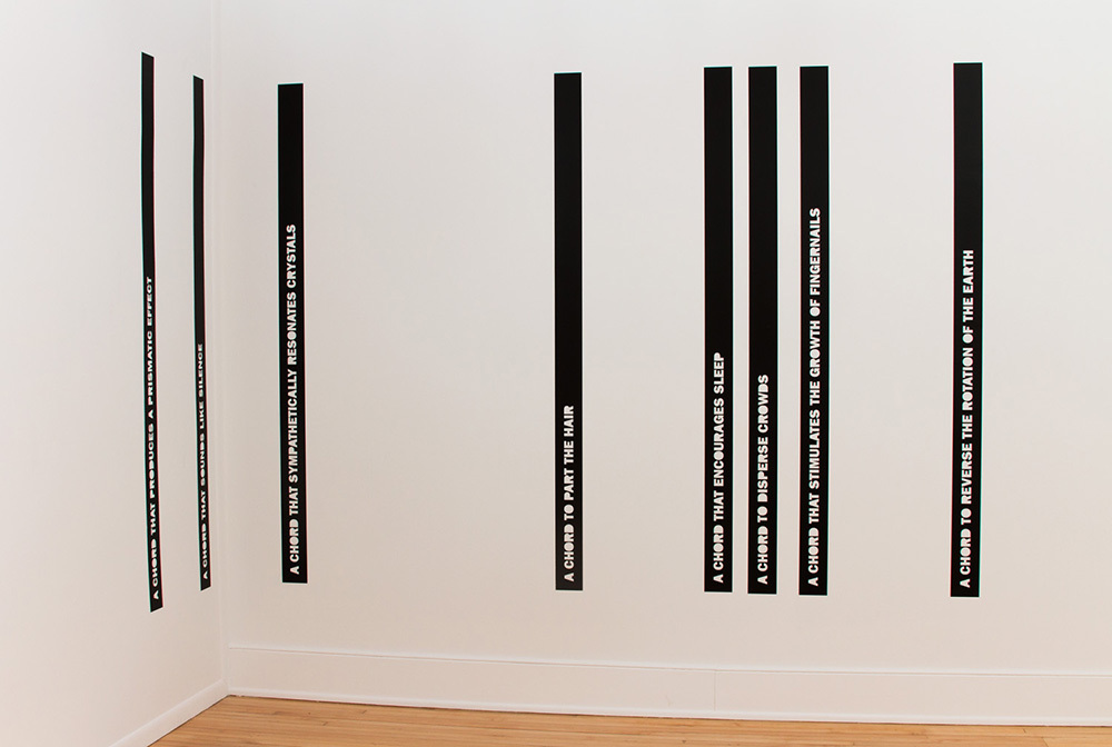 mark booth AN INDEX OF EUPHONIOUS AGGREGATES One-channel sound with vinyl wall text mark booth AN INDEX OF EUPHONIOUS AGGREGATES One-channel sound with vinyl wall text
