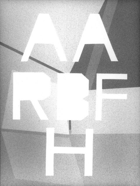 AARBFH (ANIMALS ARE REPRESENTED BY FACIAL HAIR) mark booth TEXTS Silver acrylic on paper