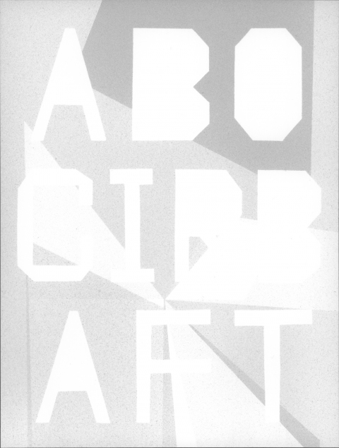 ABOCIRBAFT (A BRANCH OF CORAL IS REPRESENTED BY A FLOWERING TREE) mark booth TEXTS Silver acrylic on paper