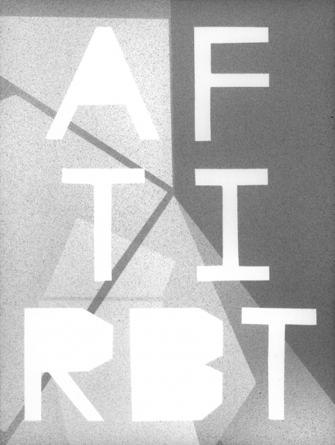 AFTIRBT (A FLOWERING TREE IS REPRESENTED BY THOUGHT) mark booth TEXTS Silver acrylic on paper