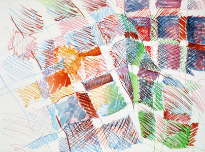Martha Swanson Mixed Media Watercolor washes with crayon