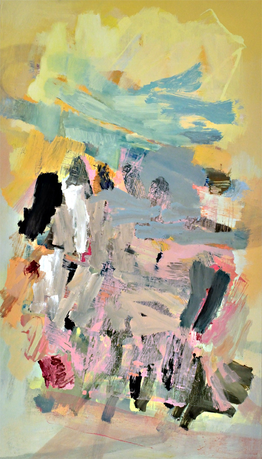 MAN WITH A PINK FOR THE LISTENER 2010-11 oil on aluminum