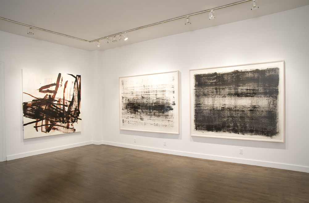 TOUCH exhibition installation D R A W I N G oil on wood, (left) and ink on paper (right)