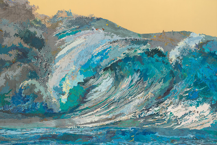 Matthew Cusick Map Works Inlaid maps, acrylic, on panel