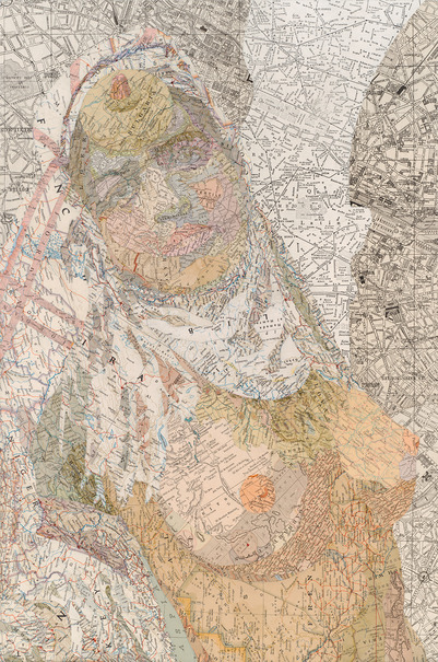 Matthew Cusick Map Works Inlaid maps on panel