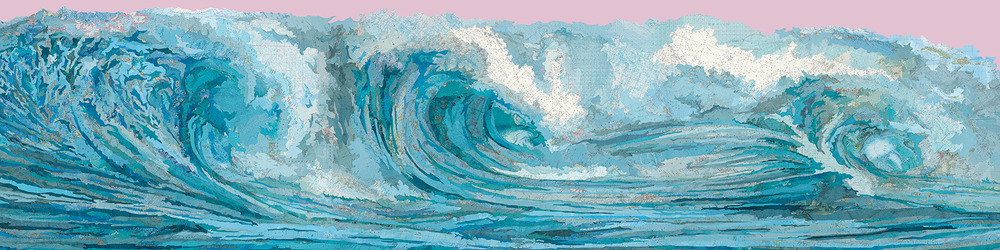 Matthew Cusick Map Works Inlaid maps, acrylic, on panel