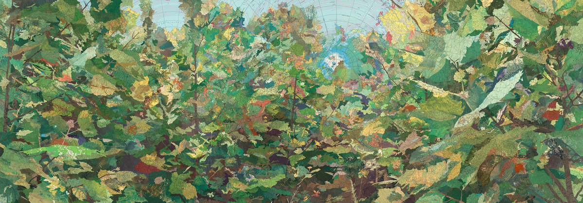 Matthew Cusick Map Works Inlaid maps, ink on aluminum panel