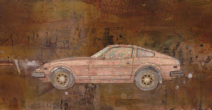 Matthew Cusick Map Works Inlaid maps, enamel on solid pine board.