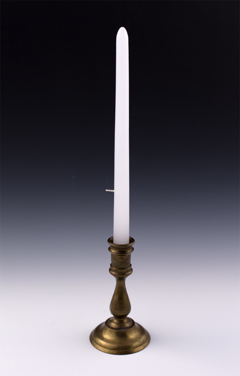 Candlestick Matt Irie Sculpture Wax, Wick, & Brass Candlestick Holder