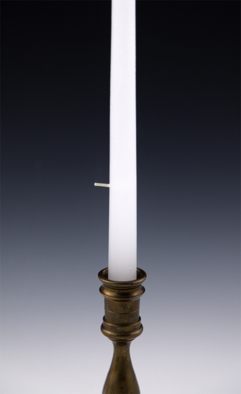 Candlestick Matt Irie Sculpture Wax, Wick, & Brass Candlestick Holder