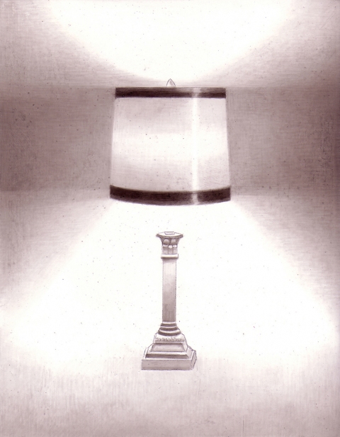 Lamp archives India ink on gessoed board