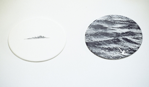 Island and Ocean archives Graphite and gesso on board